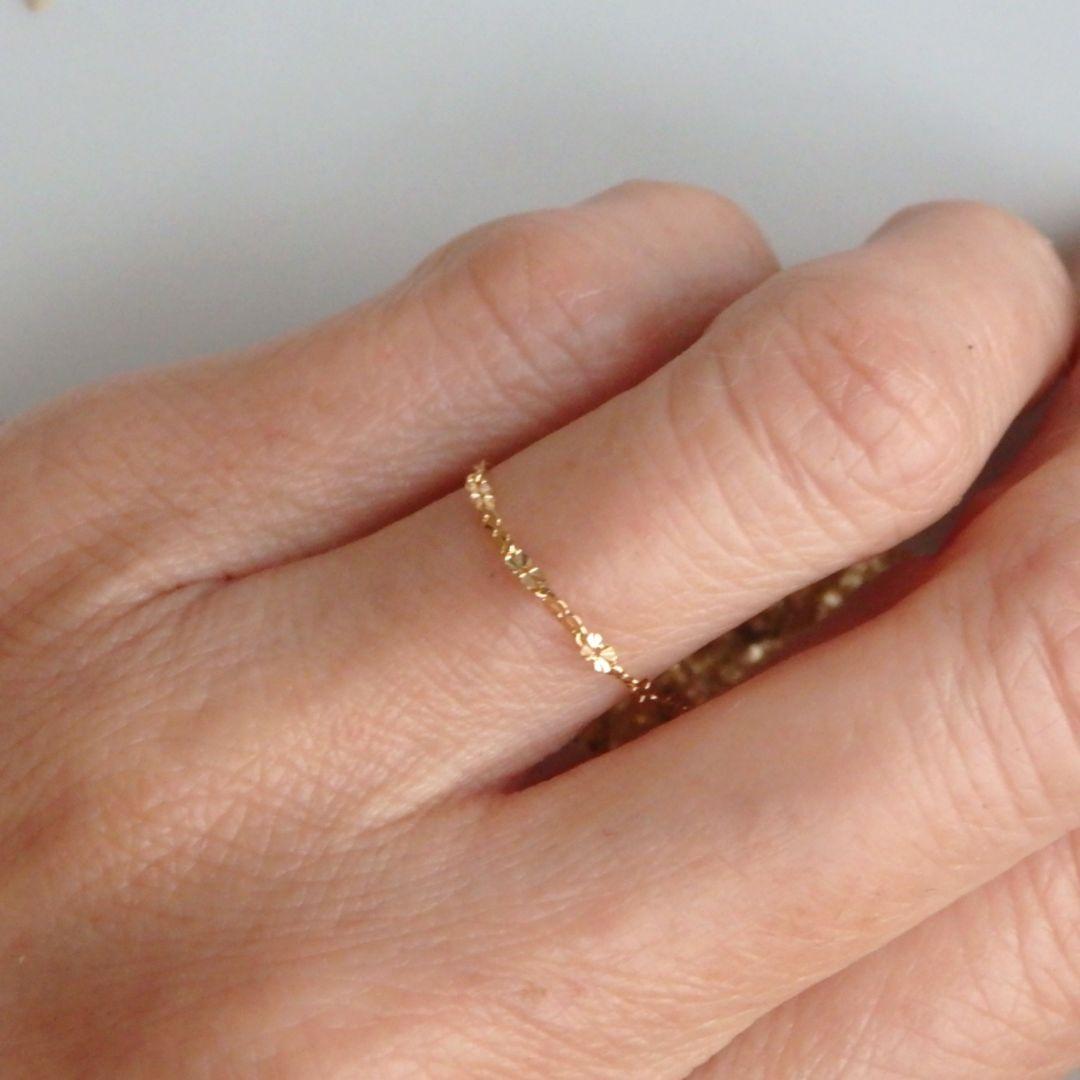 Yuta　k18リング　チェーンリング　クローバーチェーン　四つ葉