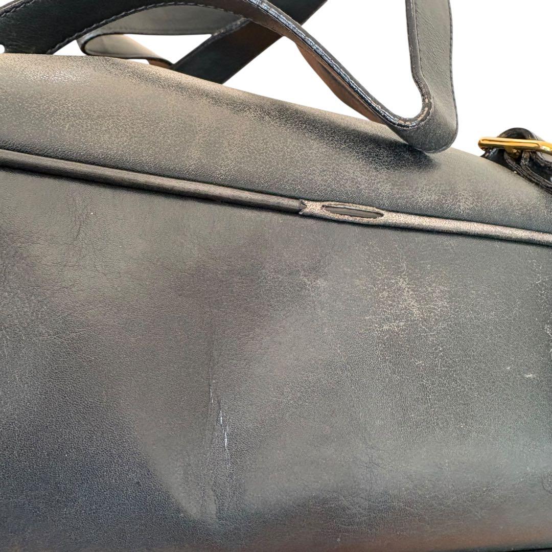 希少色オールドグッチバンブー巾着リュック緑ターンロック本革ヴィンテージデイパック