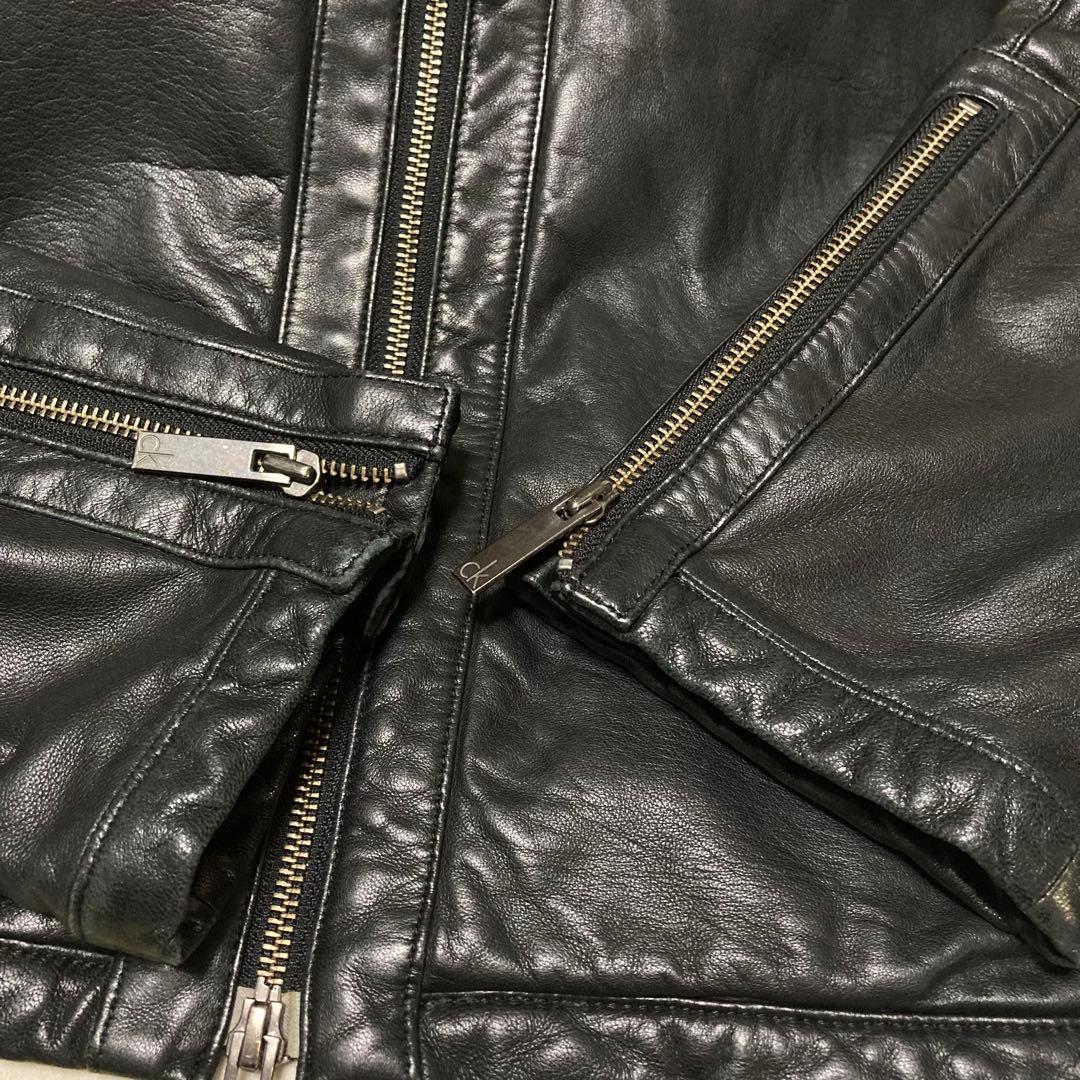   カルバンクライン ラムレザー レザージャケット L