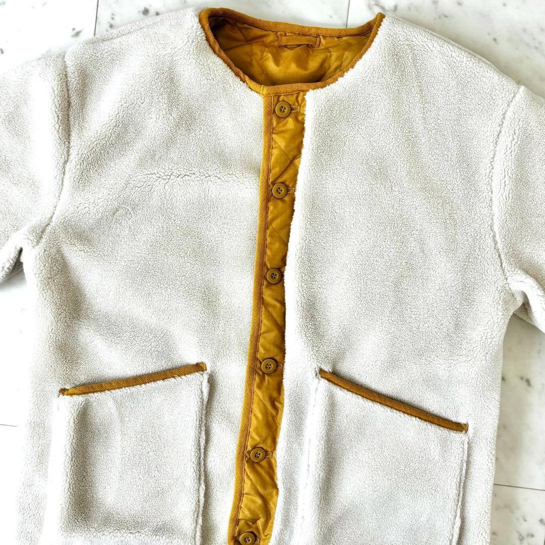 極美品　タイオン　ミリタリー リバーシブルクルーネックダウンジャケット　ボア