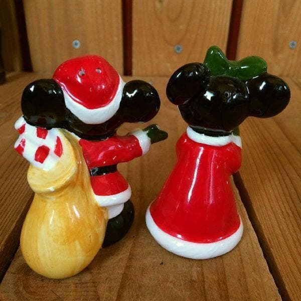 ヴィンテージディズニープロダクション陶器ミッキー＆ミニーソルト＆ペッパー