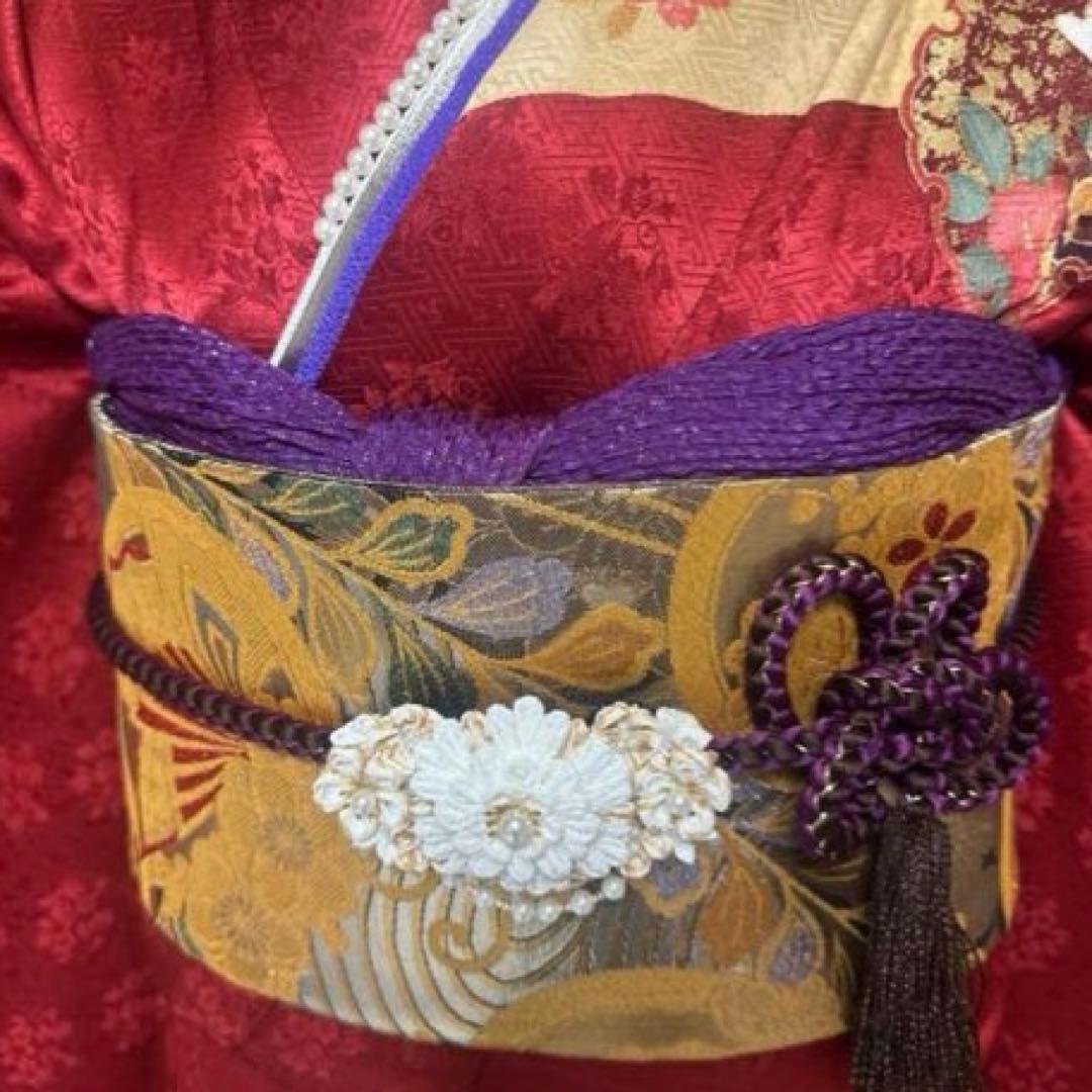 人気の赤古典♡可愛らしい鞠模様♡振袖フルセット　成人式前撮り謝恩会