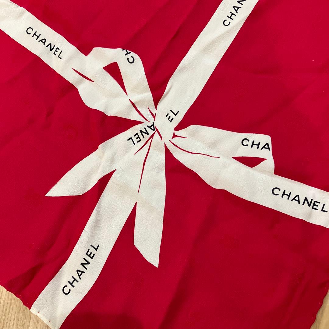 #*』様 CHANEL リボンデザイン スカーフ レッド