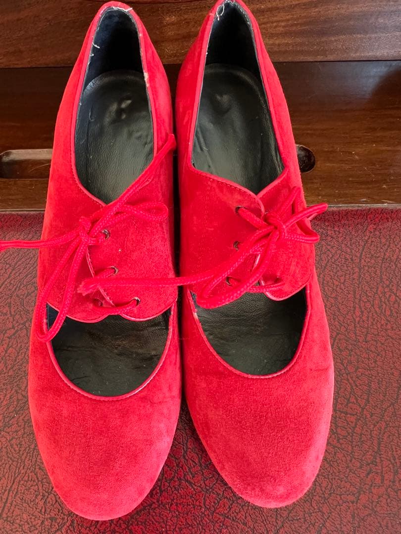 ドンフラメンコ☆フラメンコシューズ☆赤　スエード☆size36