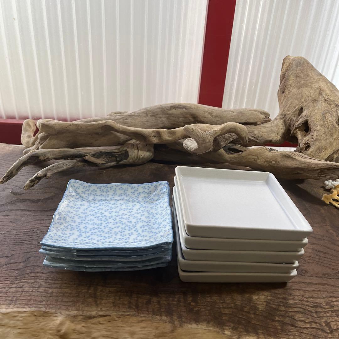 角皿　平皿　取り皿　【まとめ売り2種10枚】