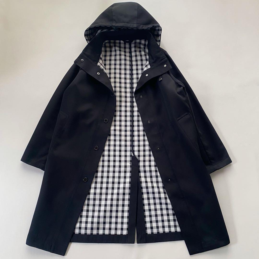【未使用級/銀ボタン】マッキントッシュロンドン ギンガムチェック 40 黒