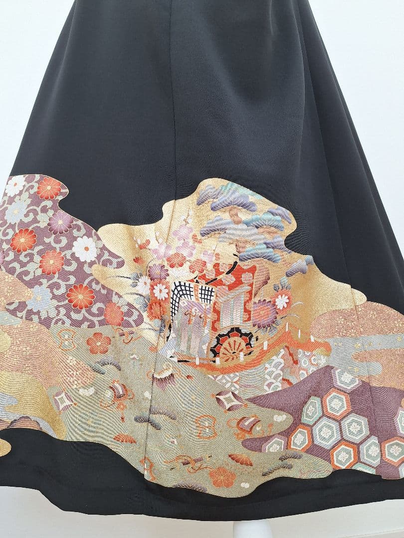 着物リメイクワンピース3691