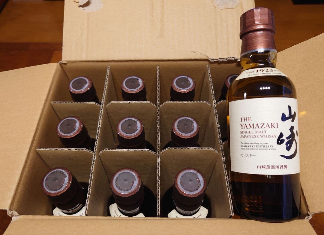 サントリー シングルモルトウイスキー 山崎180ml 12本セット 新品