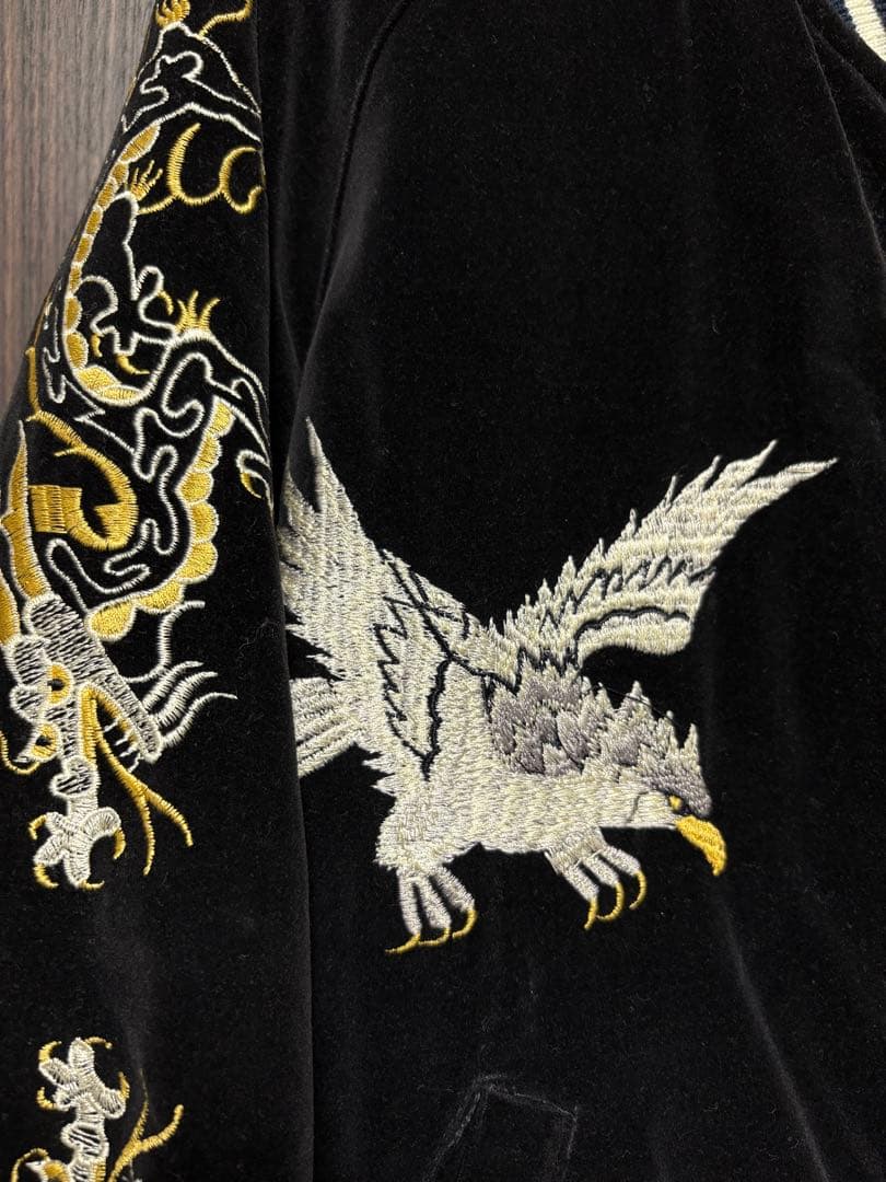 90s〜　ベロア 別珍 スカジャン スーベニアジャケット　鷹