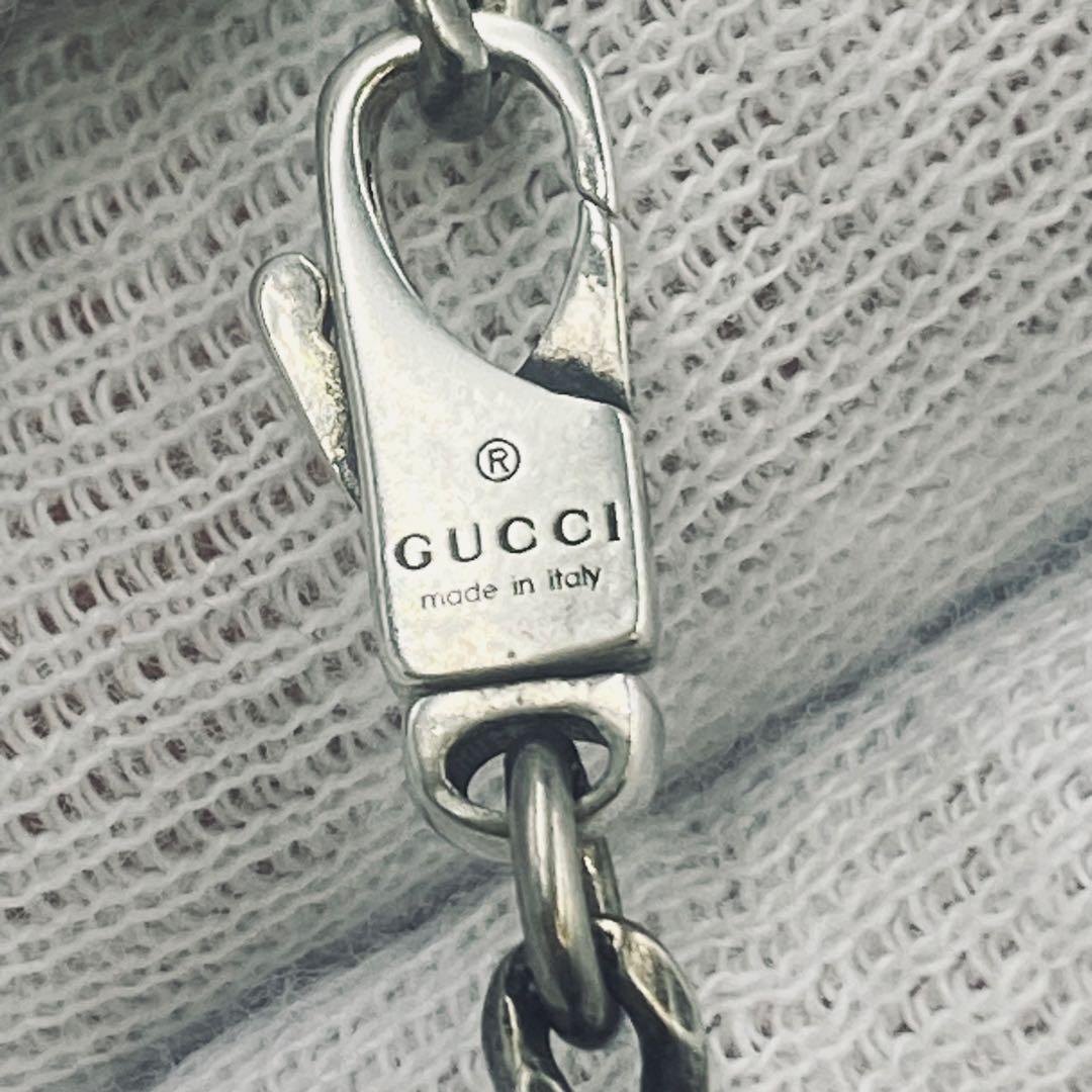 美品＊グッチGUCCI＊シルバー エナメル グルメット ペンダントネックレス