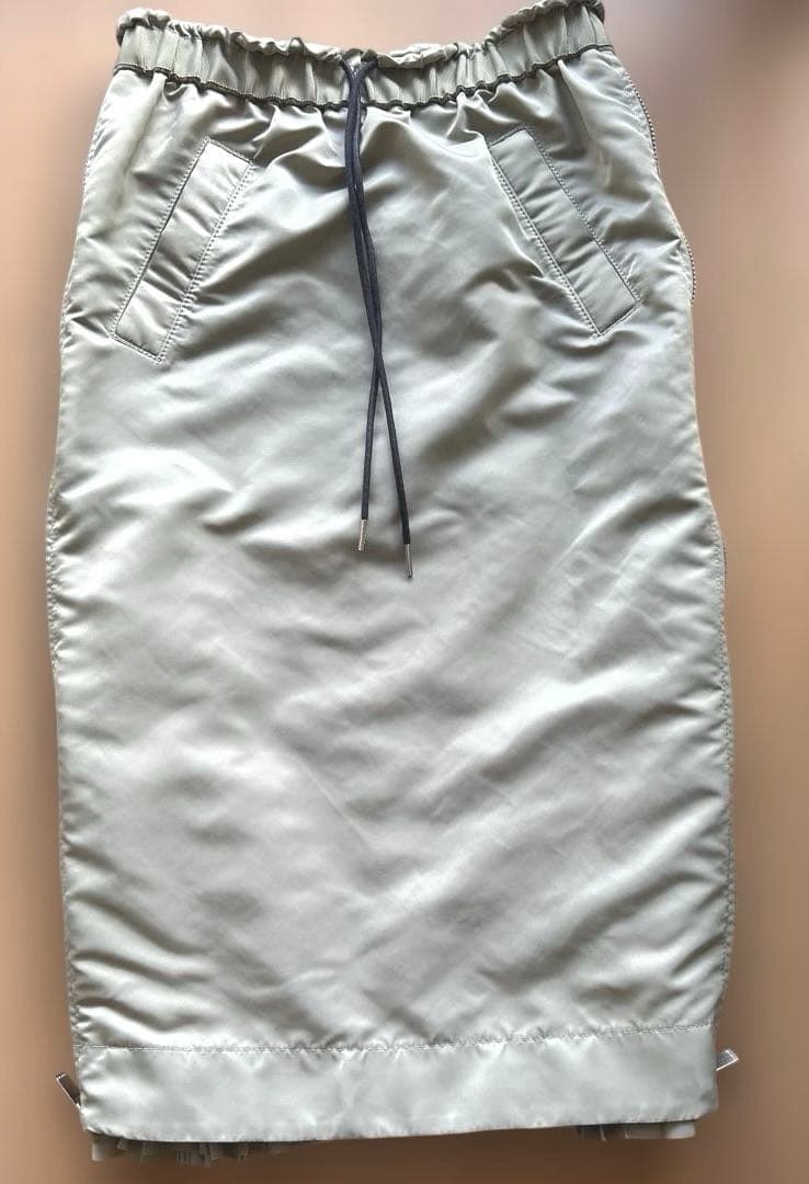 sacai MA-1 ナイロン プリーツスカート