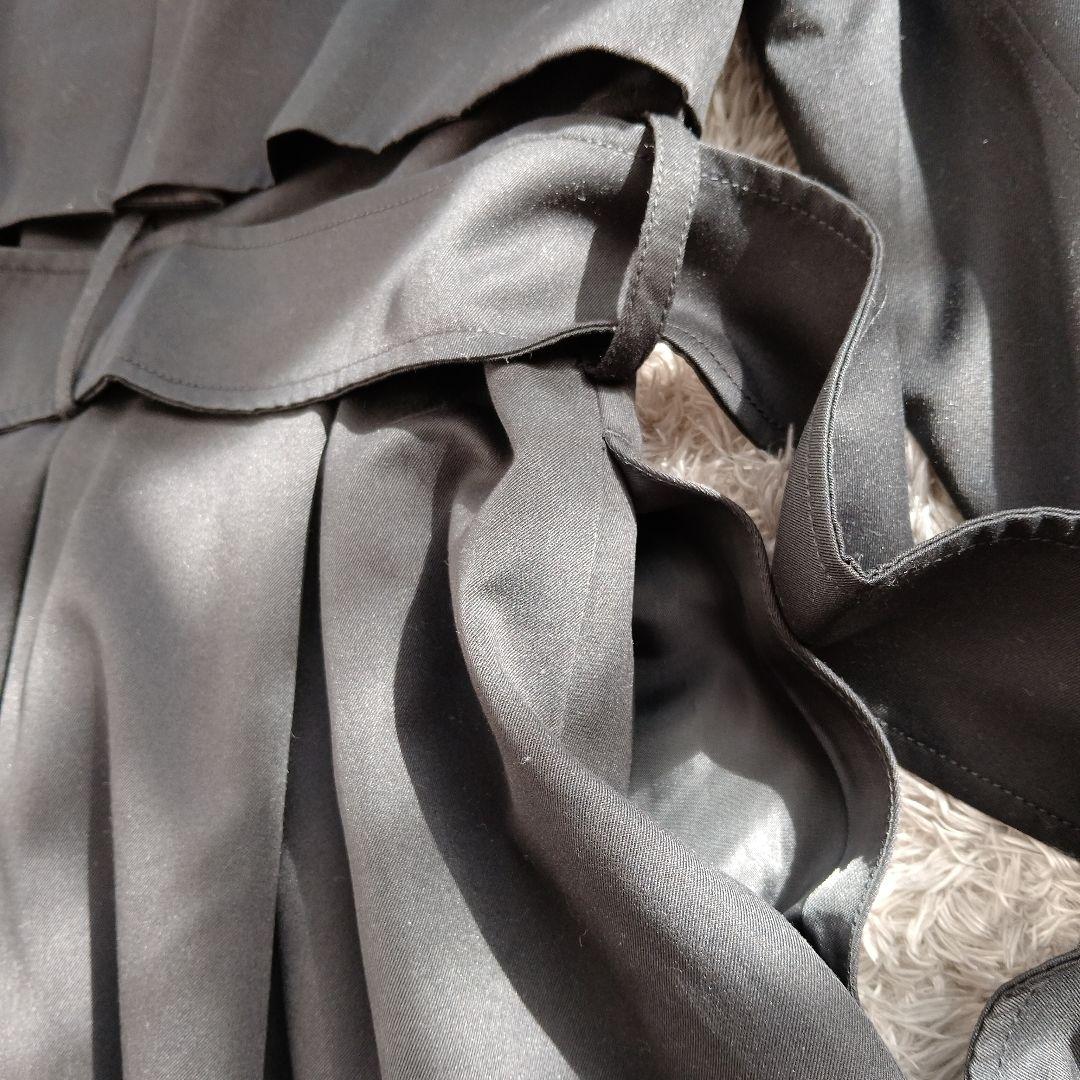 新品　ルイルエブティック　トレンチコート　ブラック　フレア　リボン　Ａライン