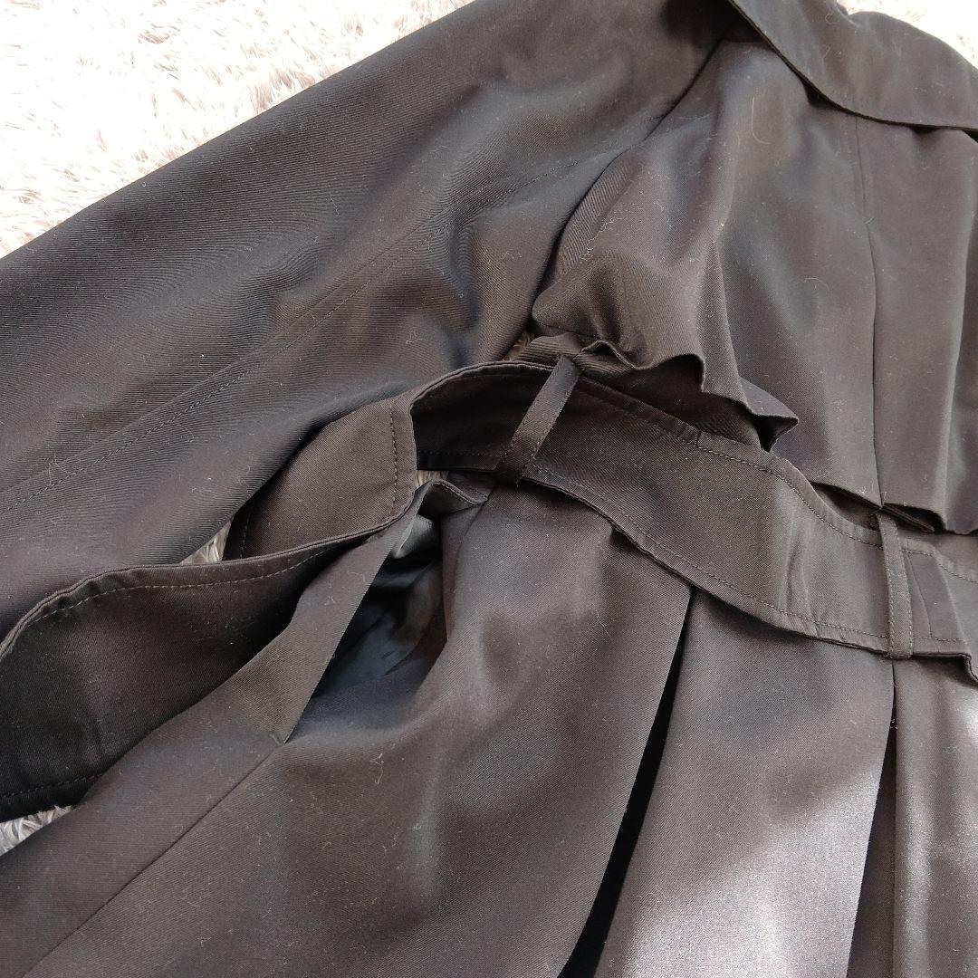 新品　ルイルエブティック　トレンチコート　ブラック　フレア　リボン　Ａライン