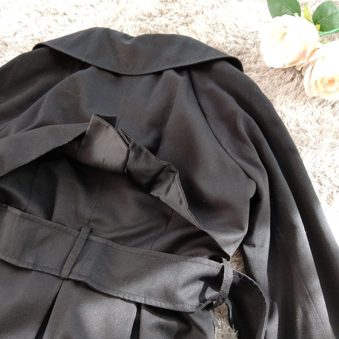 新品　ルイルエブティック　トレンチコート　ブラック　フレア　リボン　Ａライン