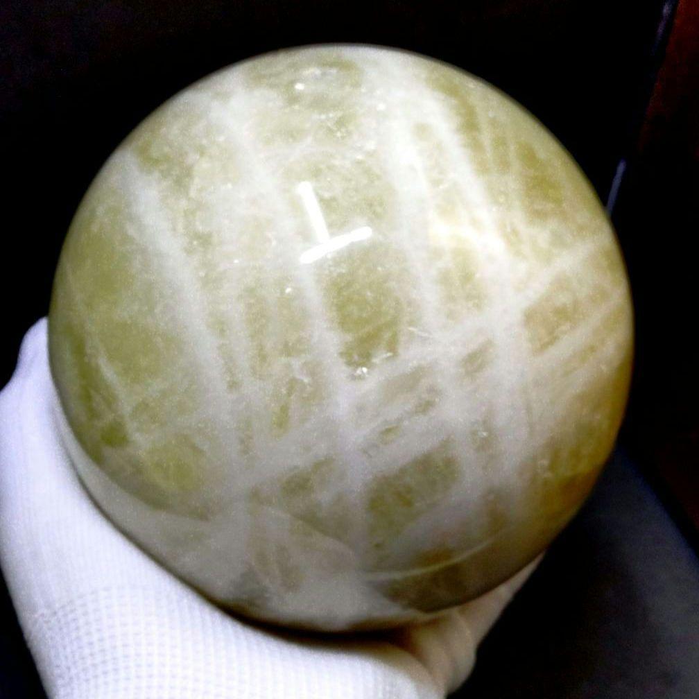 【割引特価】シトリンクォーツ 黄水晶 丸玉 スフィア 2.5Kg 木製台座付き！