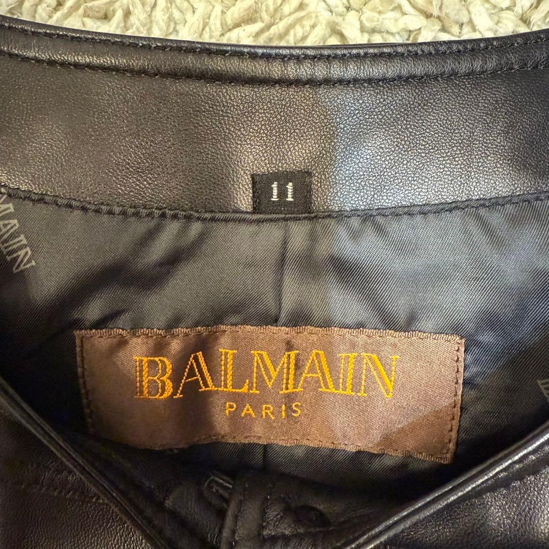 バルマン BALMAN レザージャケット ラムレザー 羊革 本革 Lサイズ
