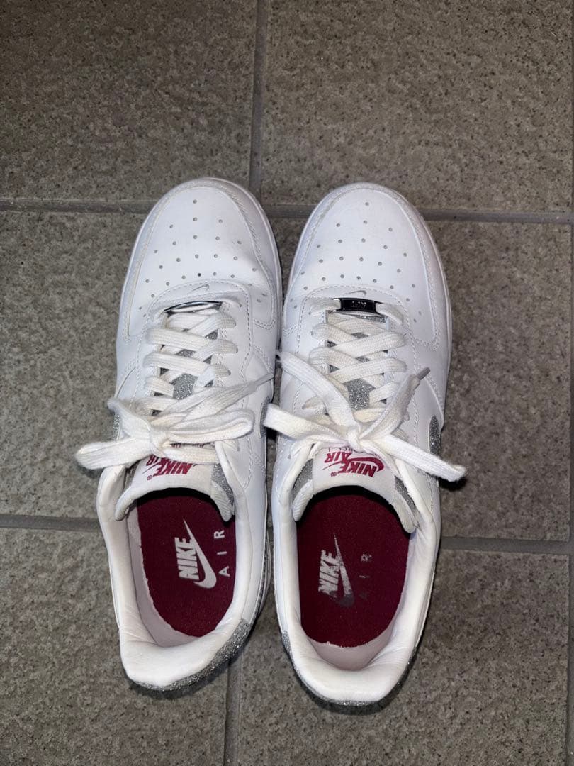 Nike エアフォース 1 シルバー グリッター 24.5