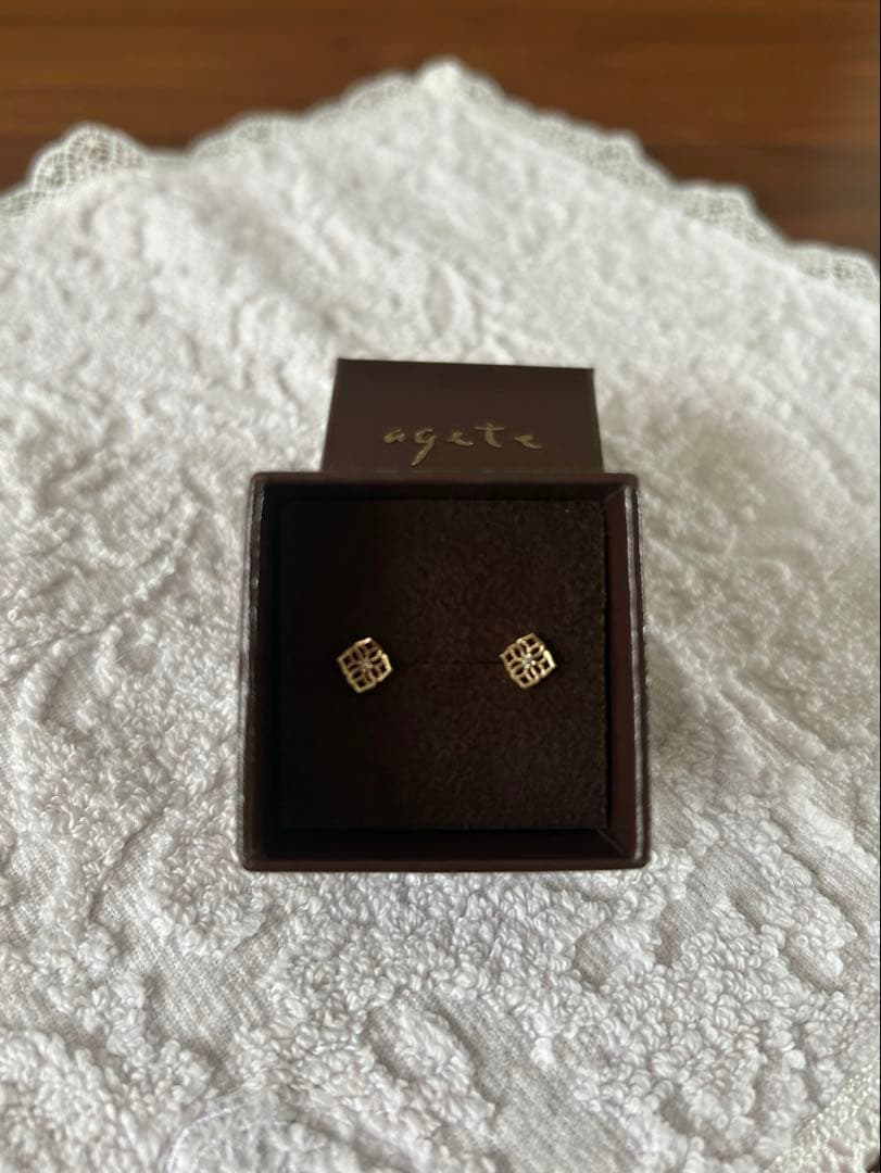 agete K10ダイヤモンドピアス