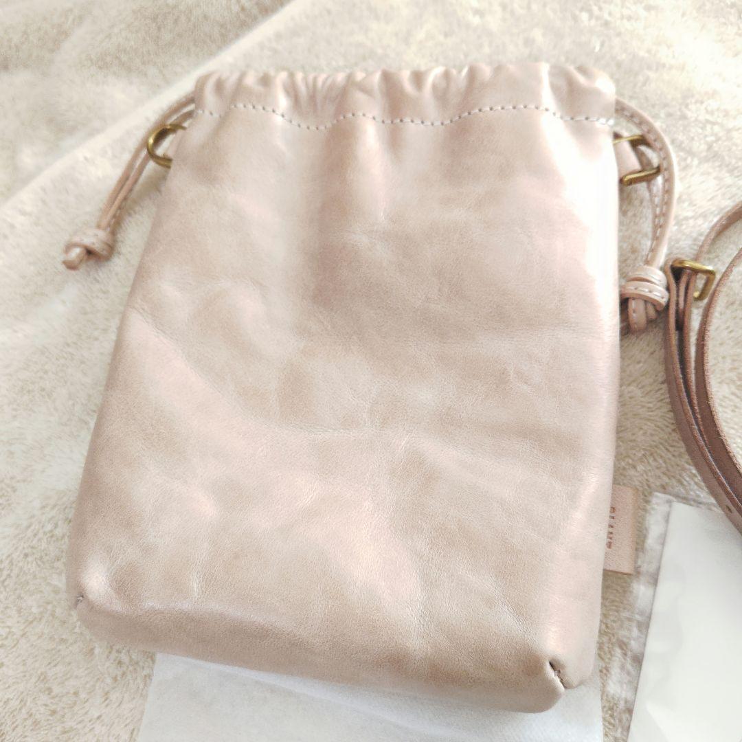 プラント アイボリー ドローストリングポーチ Ｍ 短時間数回使用