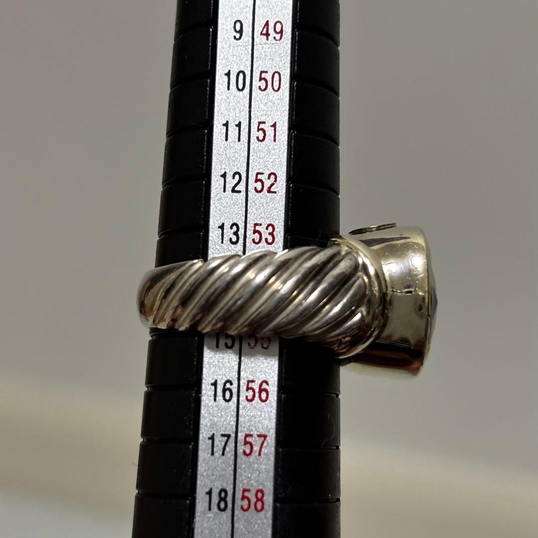 DAVID YURMAN シルバー 925 14金585刻印14号　天然石